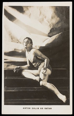 Anton Dolin as Satan. Photographic postcard, 193-.