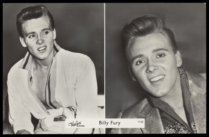 Billy Fury. Photographic postcard, 195-.