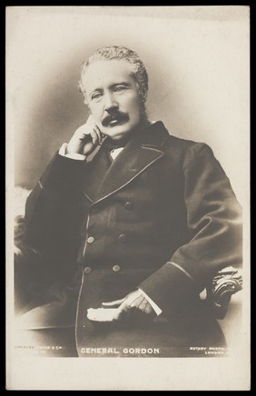 General Gordon. Photographic postcard by Chalkley Gould & Co., 190-.