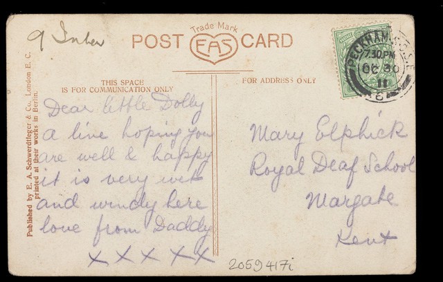 A 'gay' dog. Photographic postcard, ca. 1911.