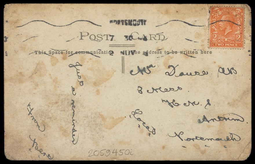 Two sailors gazing lecherously at each other. Photograph, 192-.