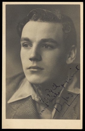 Douglas (actor) at The Garrick Theatre, Altrincham. Photographic postcard, 1942.