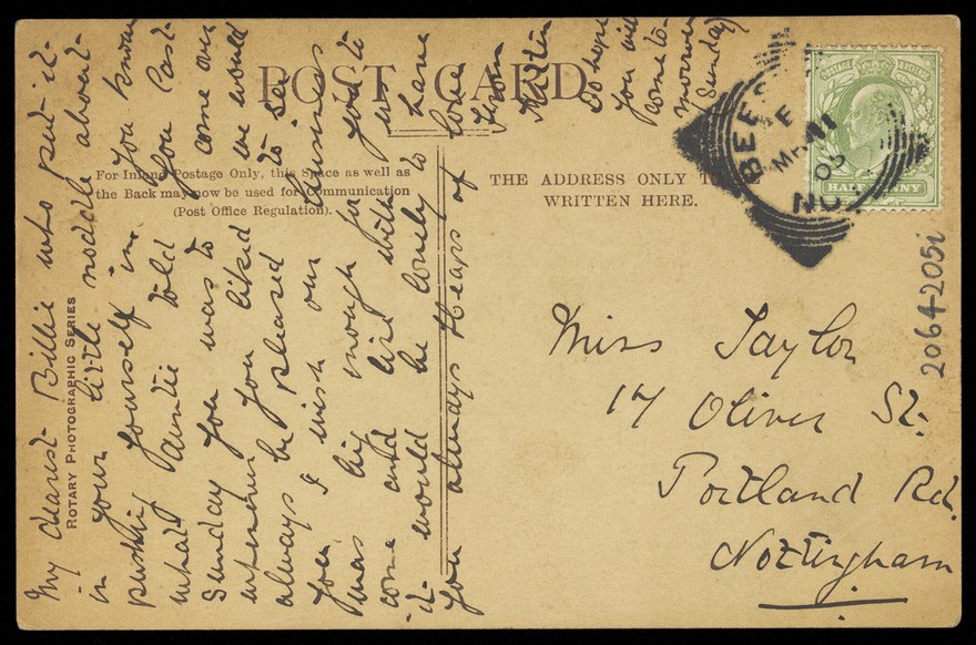Herbert Campbell and Dan Leno in character. Photographic postcard by Hana Studios, 190-.