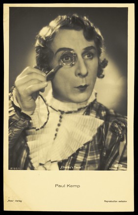 Paul Kemp in drag as Charley's aunt. Photographic postcard, 1933/1934.