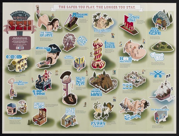 Welcome to the world of sex : the safer you play the longer you stay / AIDES ; artwork by Rod Hunt.