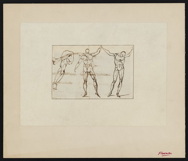 Anatomical figures. Ink drawing attributed to J. Flaxman, 18--.