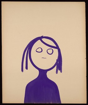 A girl, head and shoulders. Watercolour by M. Bishop, 1967.