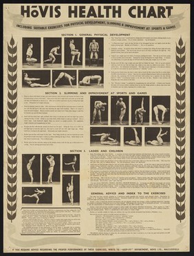 Hovis health chart : including suitable exercises for physical development, slimming & improvement at sports & games / Hovis Ltd.