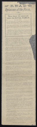 For a short time only, commencing Monday, July 17th  : the wonderful Two-Headed Nightingale Company ... also Miss Anna Swan the famous Nova-Scotian Giantess ... Capt. M. V. Bates the great Kentucky Giant.