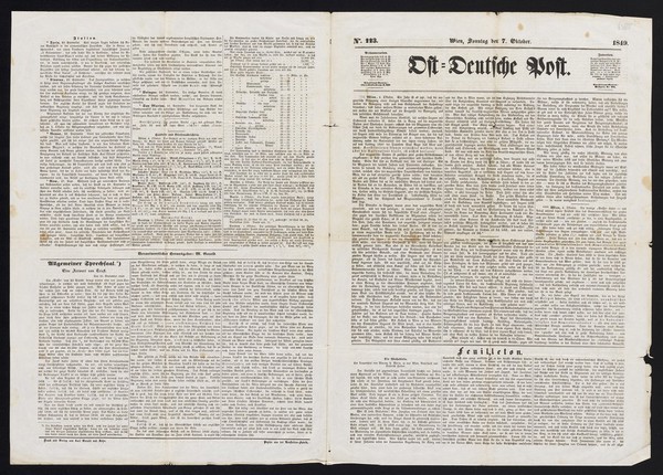 Ost-Deutsche Post. No.223, Wien, Sonntag den 7. Oktober. 1849.