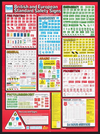 British and European standard safety signs ... : identification systems / Focal Displays Ltd.