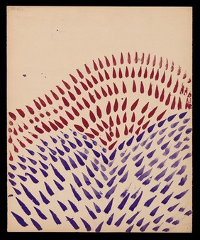 A cumulation of teardrops. Watercolour by M. Bishop, 1968.