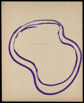 An irregular rounded shape. Watercolour by M. Bishop, 1967.