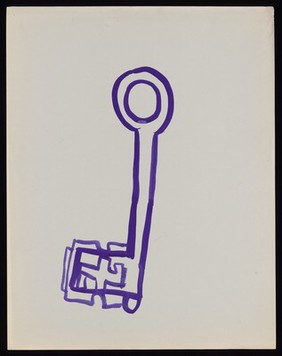 A key. Watercolour by M. Bishop, 1970.