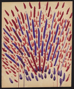 A red, violet and purple excrescence. Watercolour by M. Bishop, 1967.