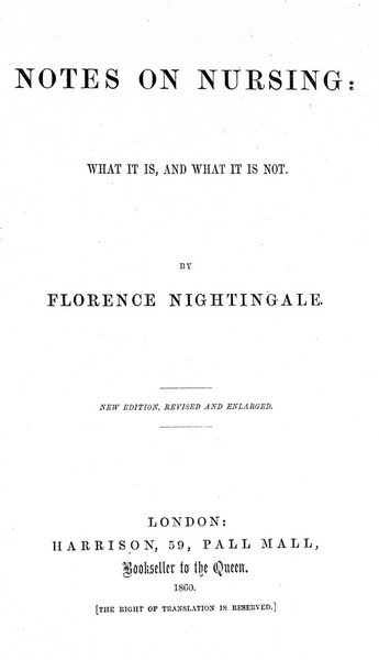 Notes on nursing : what it is, and what it is not