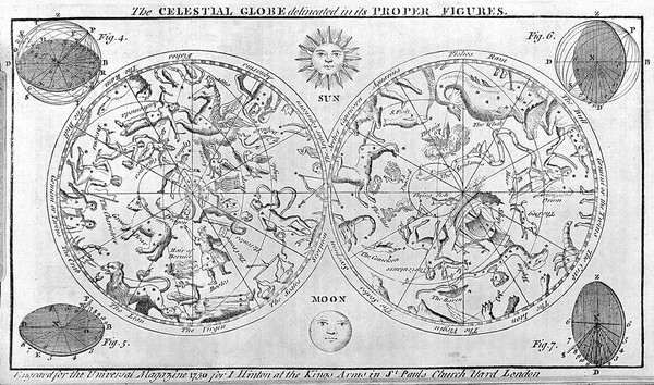 Celestial Globe, 1750, Universal Magazine