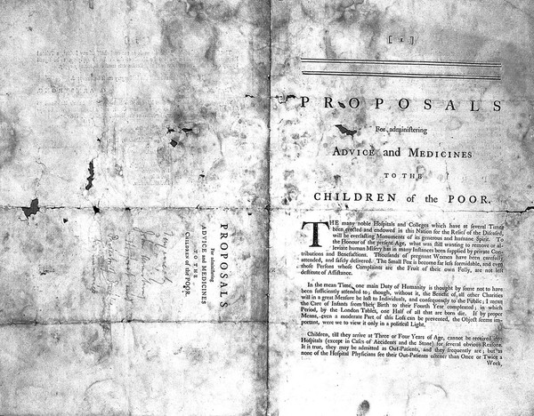 Proposals for administering advice and medicines to the children of the poor / G. Armstrong.