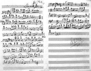 view Music manuscript with Edward Elgar's signature.