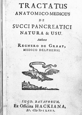 Tractatus anatomico-medicus de succi pancreatici natura et usu / authore Regnero de Graaf, medico delfensi. [Epistola ad ... Lucam Schacht ... de partibus genitalibus mulierum].