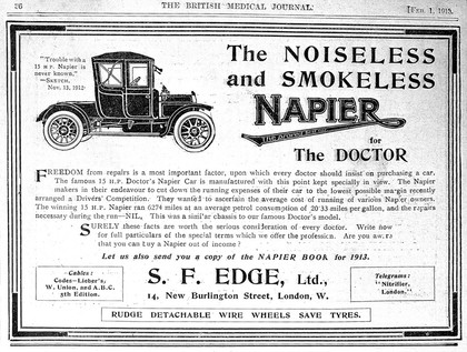 Transport advertisment, Napier, 1913.