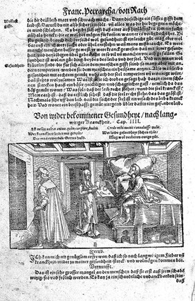 Hülff, Trost und Rath in allem Anligen der Menschen ... zwei Trostbücher, von Artznei und Rath beyde im gůten und widerwertigen Glück / [Francesco Petrarca].