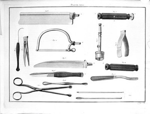 view Amputation and trepanning instruments, 18th century.