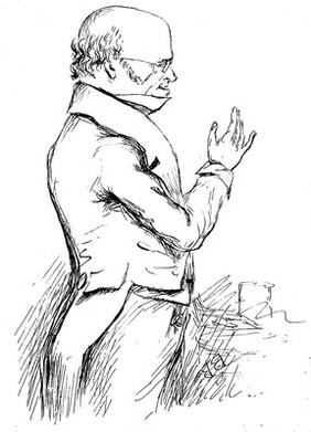 Caricature of Robert Knox.