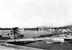 view Zante, Greece, the new quay after earthquake of 1953