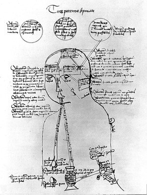 view Pen drawing: diagrammatic figure of man.