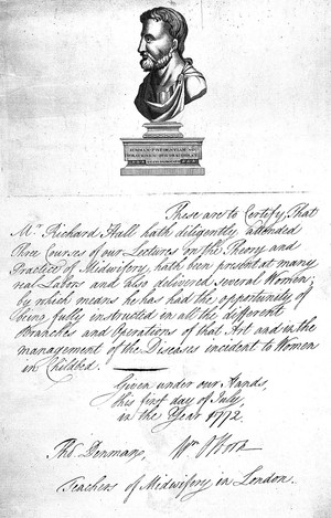 view Certificate attesting a student attended Thomas Denham's instruction 1772