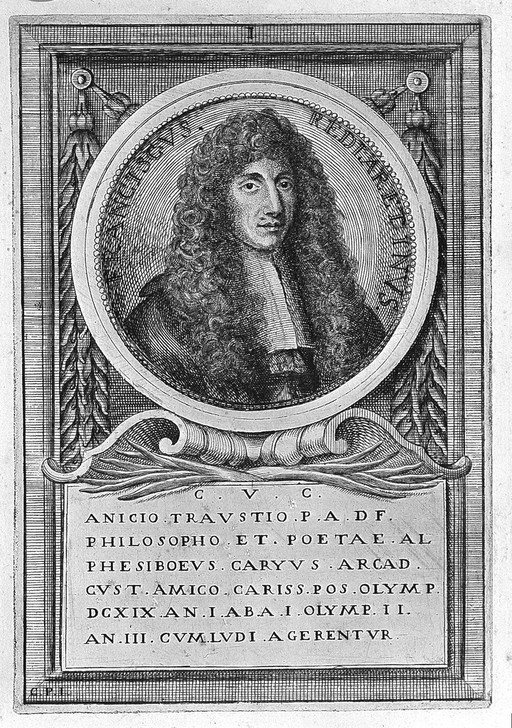 Francesco Redi. Line engraving by C.P.