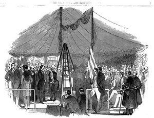 view St. Mary's Hospital. Paddington. Prince Albert laying the foundation stone.