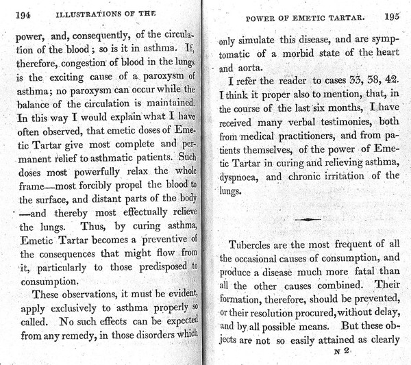 Illustrations of the power of emetic tartar, in the cure of inflammation, and asthma; and in preventing consumption and apoplexy / [William Balfour].