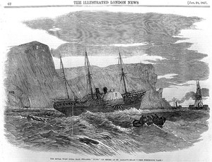view Royal West India Mail Steamer 'Tyne'. Dr. Acland - a passenger wrote a long letter to the 'Oxford Herald' about this disaster.