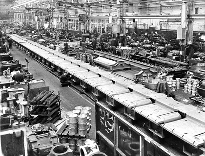 Working condition in engineering shop, Sheffield, 1957