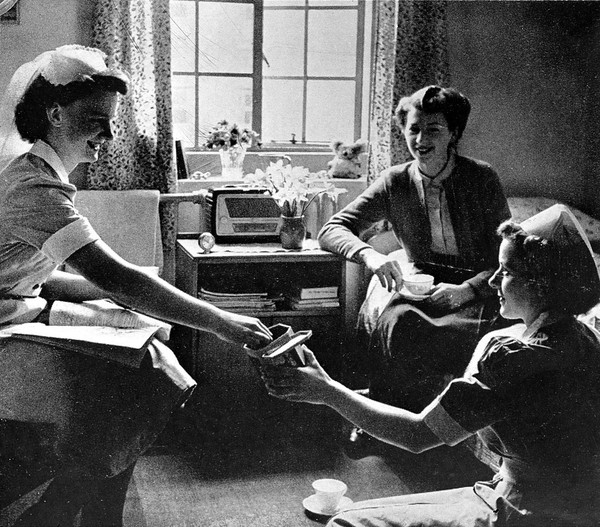 Birmingham: Hospitals centre: nurses off duty.