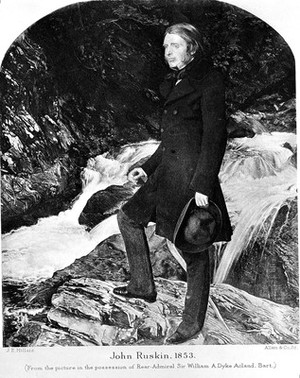 view John Ruskin after painting by Millais