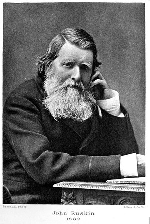 view Portrait of John Ruskin from photograph taken in 1882