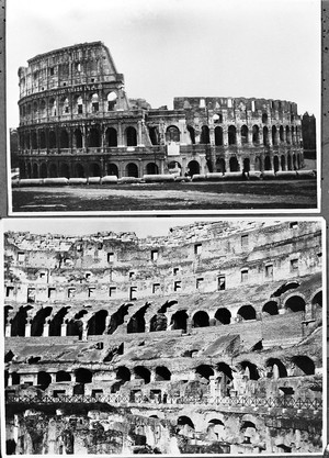 view Architecture. The Colosseum. Exterior and interior.