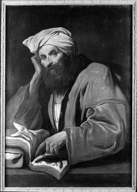 An Arabic man of learning (Avicenna ?). Oil painting by a Neapolitan painter, 17th century.