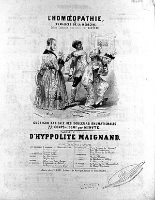 L'Homeopathie ou les malices de la medecine. Scene Comique executee' par Lefevre. Paris chez N. Pate', editeur de Musique.