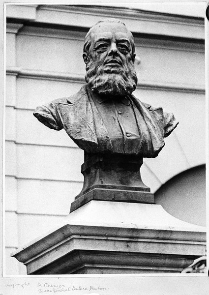 Portrait bust of Dr James Henry Bennet (1816-1891) from a photograph by A. Chenier, Quai General Leclere, Menton