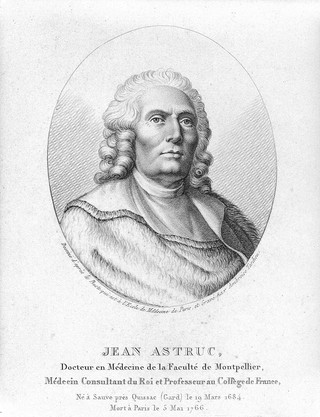Jean Astruc. Stipple engraving by A. Tardieu after himself.