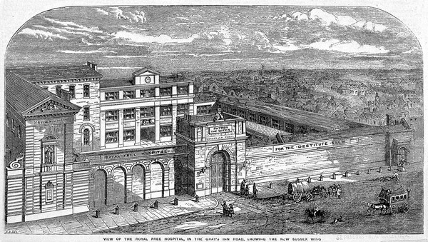 Royal Free Hospital, Gray's Inn Road. View showing the new Sussex wing (exterior).