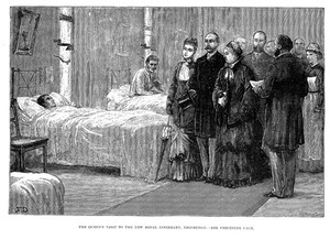 view New Royal Infirmary: visit of Queen Victoria.