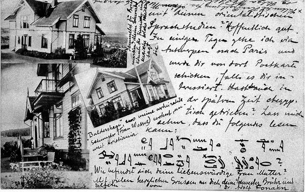 Postcard from Adolf Fonahn to Walter Pagel