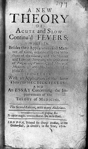 A new theory of acute and slow continu'd fevers; wherein, besides their appearances and manner of cure, occasionally, the structure of the glands, and the manner and laws of secretion, the operation of purgative, vomitive, and mercurial medicines, are mechanically explain'd. Together with an application of the same theory to hectick fevers: and an essay concerning the improvements of the theory of medicine / [By G.C].