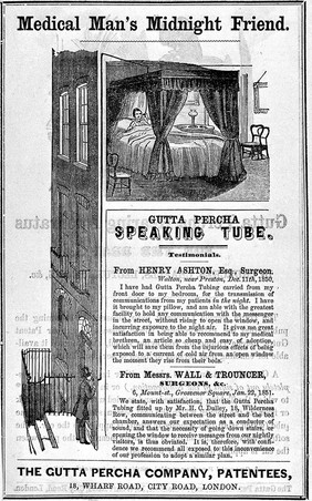 Advertisement for the Gutta Percha speaking tube.