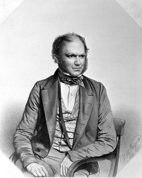 Charles Robert Darwin, aged 40. Lithograph by T. H. Maguire, 1849.